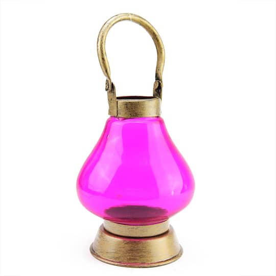 8" Decorative Indian Inspired Transparent Glass Tea Light Holder